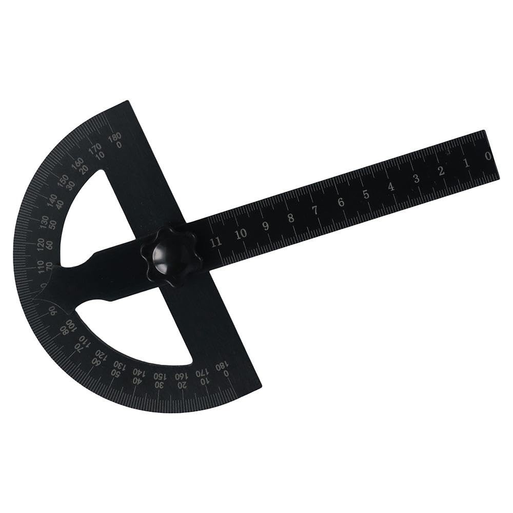 180 Degree Protractor Adjustable Bakelite Round Head Angle Finder 11cm Arm