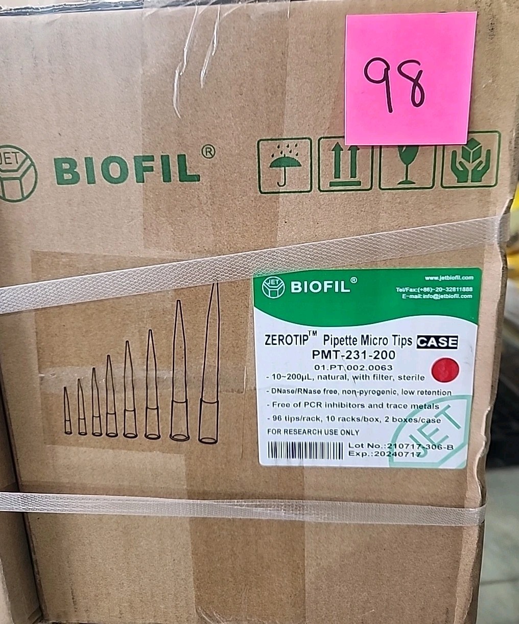 Biofil PMT-231-200 ZEROTIP Pipette Micro Tips 10-200uL (Expired 7/24)