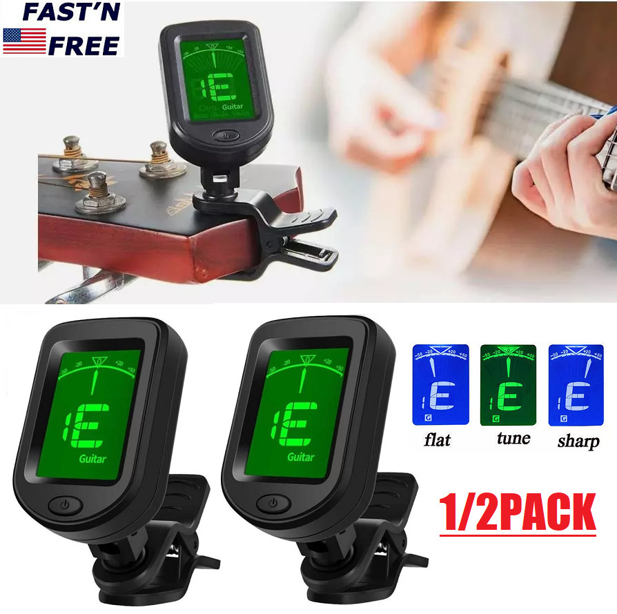 LCD Clip On Chromatic Acoustic Electric Guitar Bass Ukulele Banjo Violin Tuner