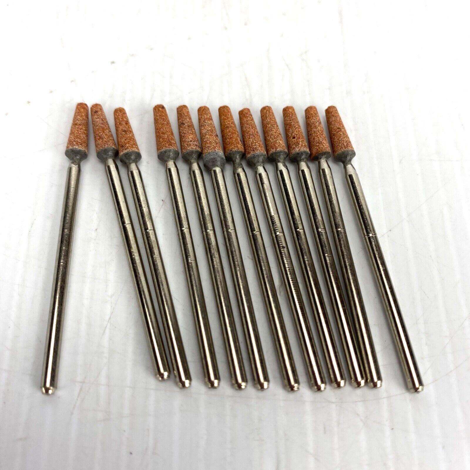 Miniature Grinding Bits Aluminum Oxide 9/64" Head Diameter 3/32" Shank 12 Pack!
