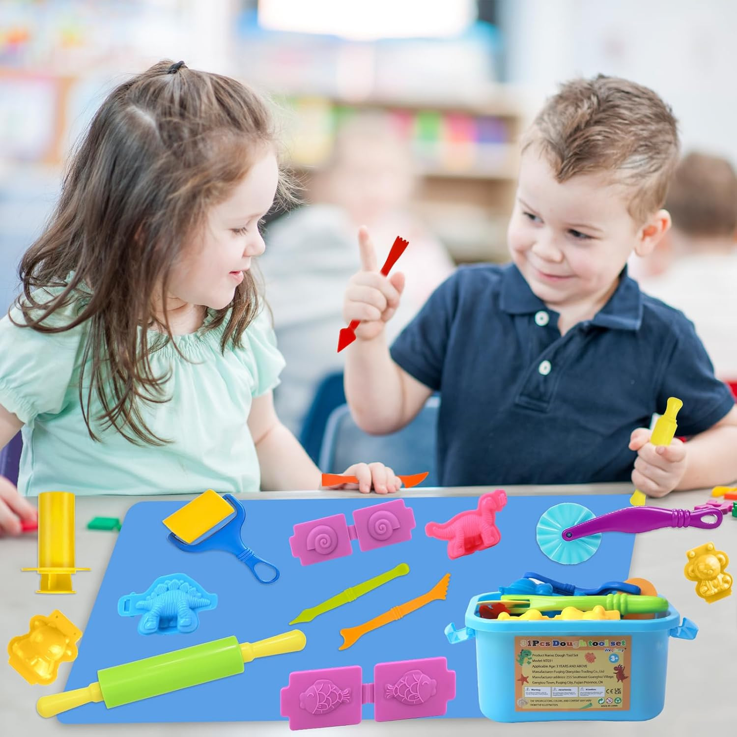 Dough Tool Set, 31 Pcs Basic Dough Tools Kits for Kids, Dough Accessories Includ