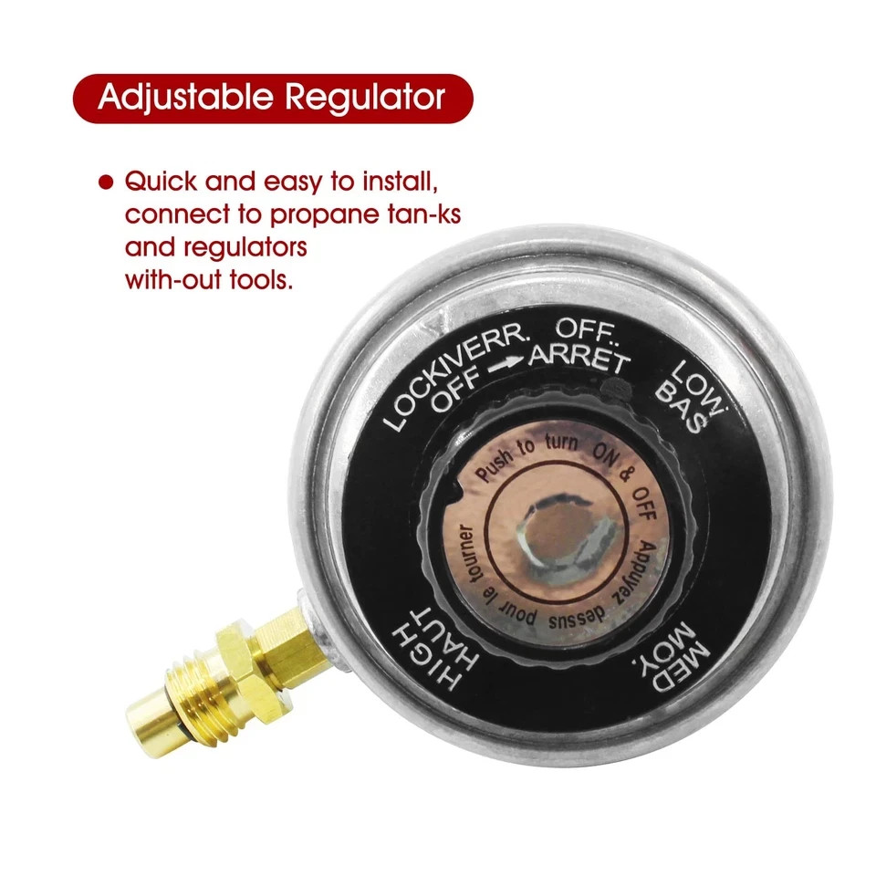 Propane Regulator Adjustable Low Pressure Camping Grill Valve