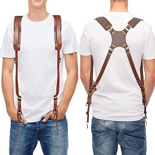 Double Camera Harness, Adjustable Camera Straps for Brown(dual Camera Strap）