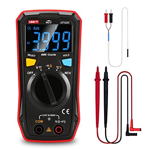 Residential Multimeter Kit Digital Voltmeter Ohm Meter 4000 Counts Auto UT123T