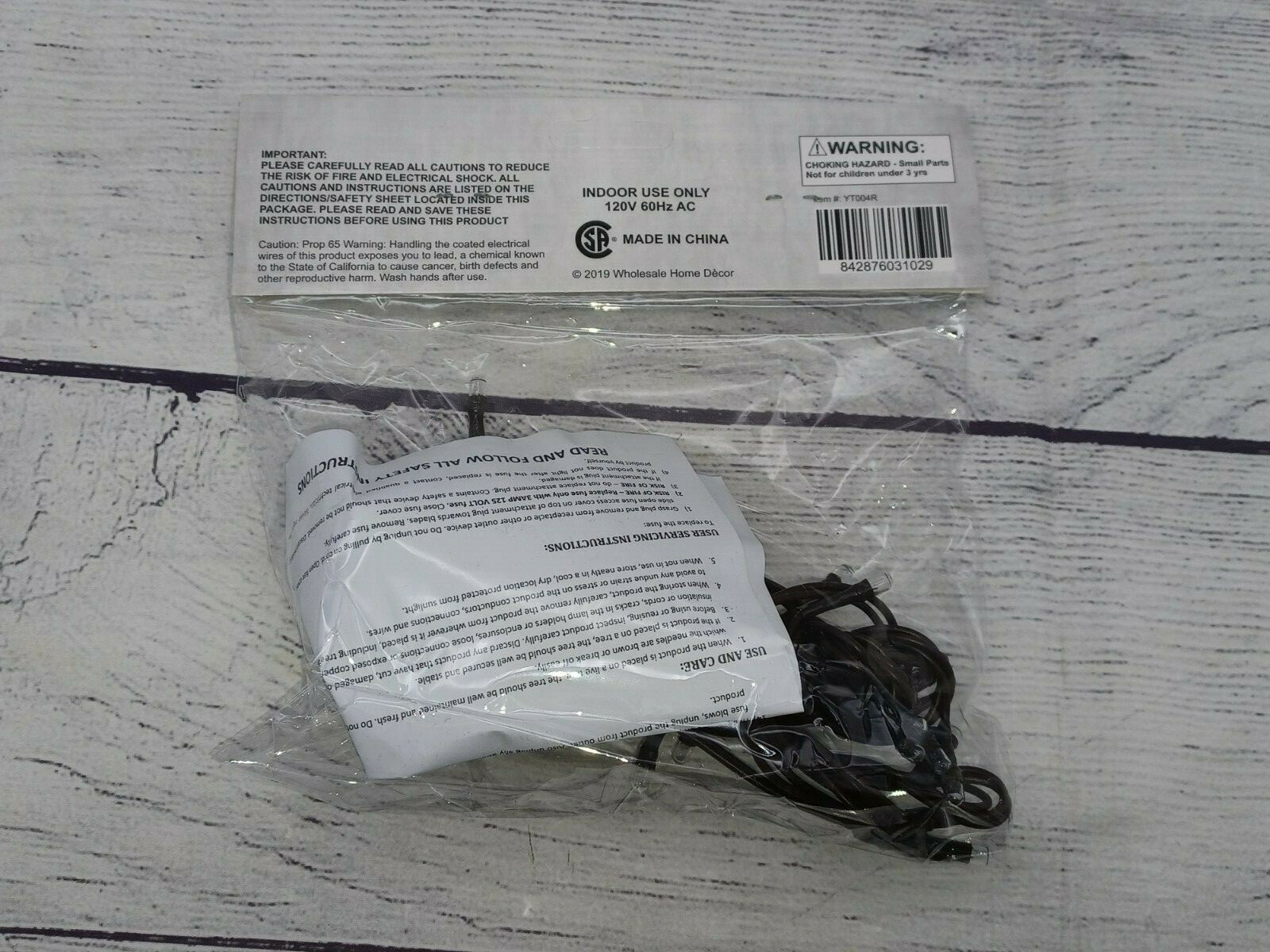 35 count Brown Cord Wire Light Strand String Set, Warm White Tiny Rice Bulbs