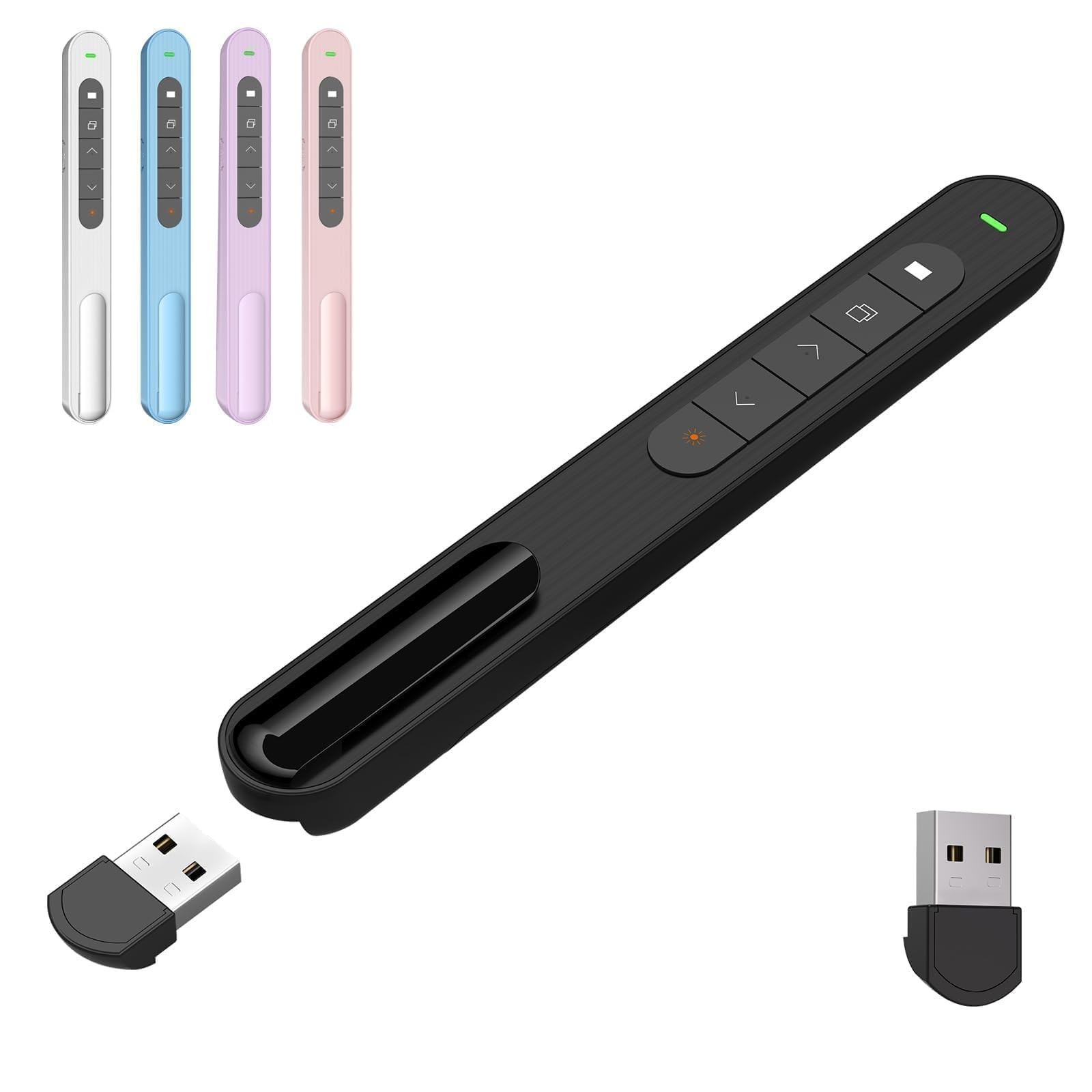 Presentation Clicker with Red Pointer Beam, 328ft Long-Range Wireless Present...