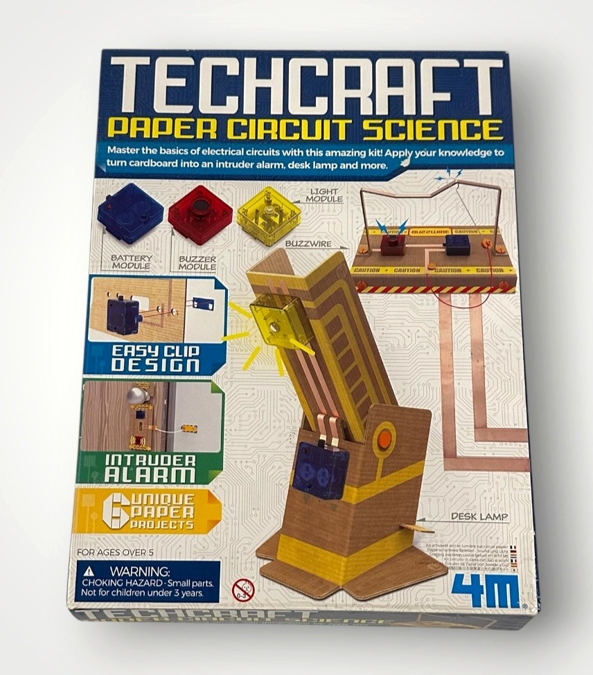 4M TechCraft Paper Circuit Science STEM Kit Educational Ages 5+ – New | Box Wear