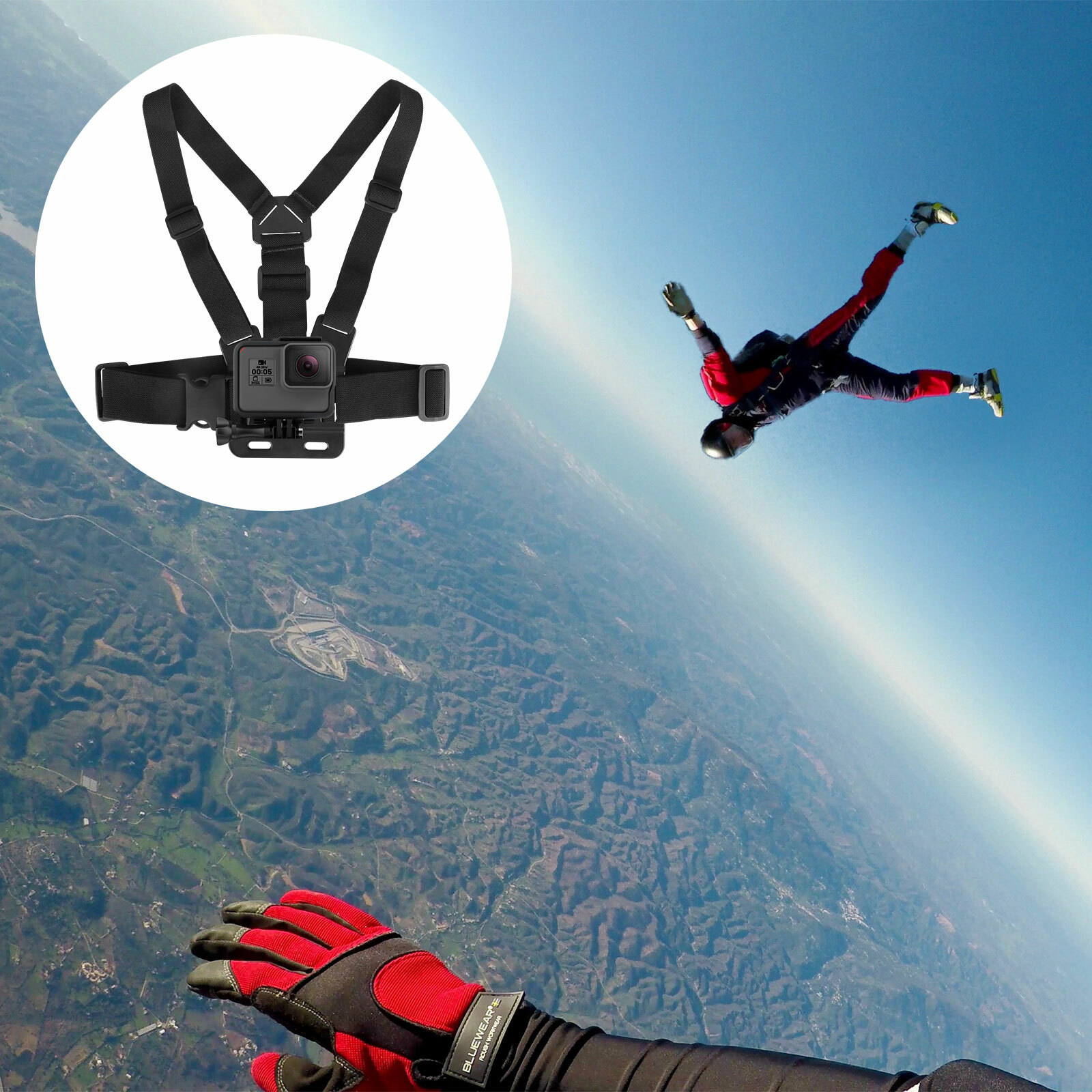 Chest Harness Body Strap Mount Accessories Adjustable for iPhone GoPro Android
