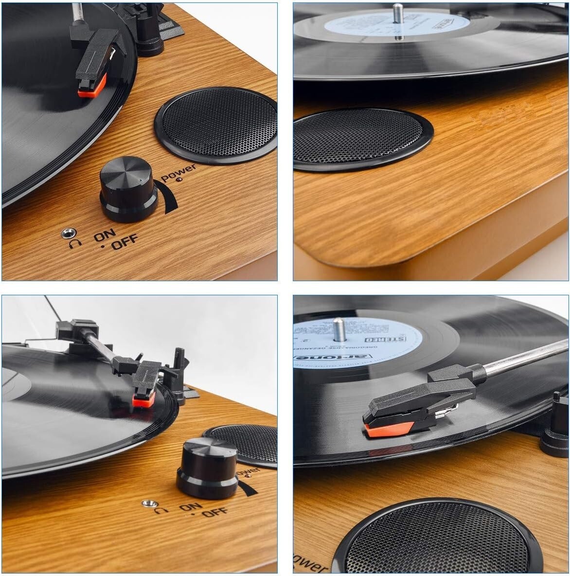 Tocadiscos Bluetooth De 3 Velocidades Con Altavoz, Reproductor De LP Portátil