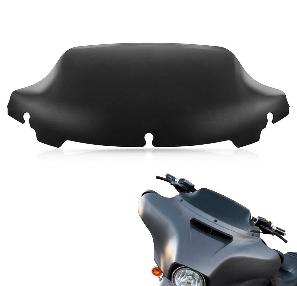 Black 7" Wave Windshield Windscreen Compatible for 2014-2022 Harley Davidson Tou