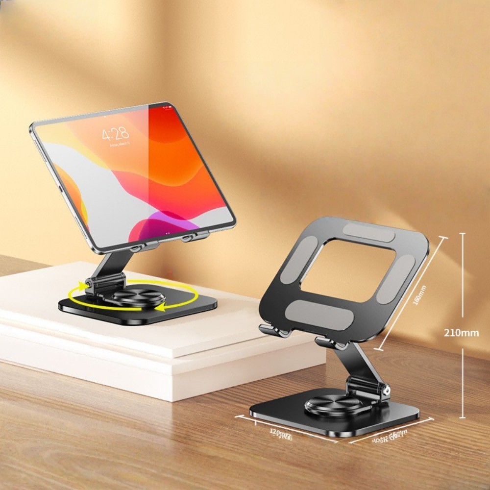 360° Rotating Aluminum Foldable Desk Tablet Stand Phone Holder For iPad iPhone