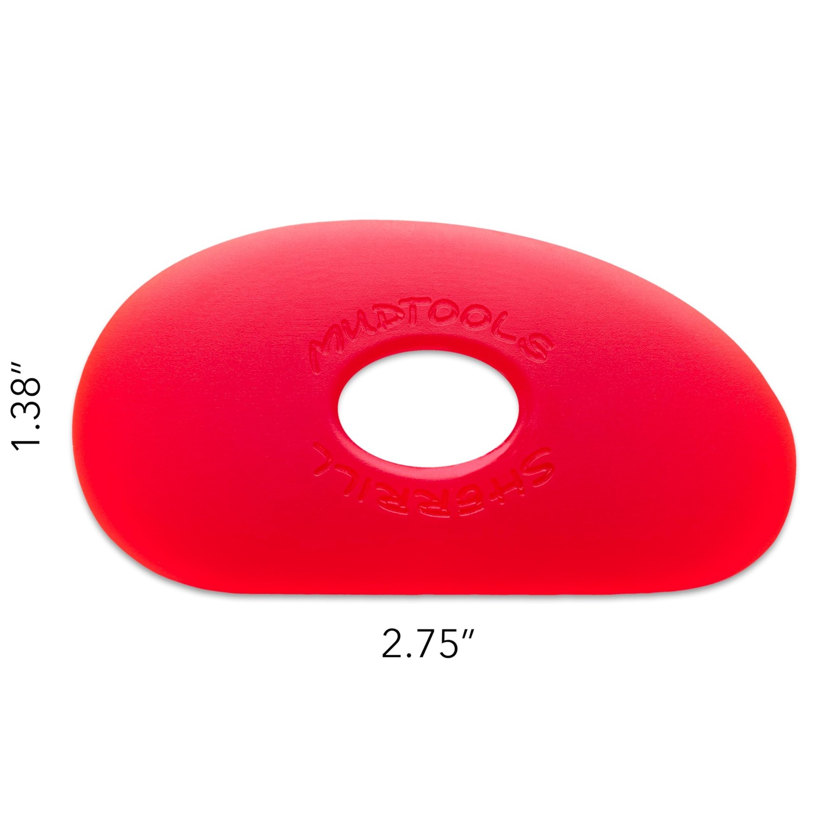 Mudtools Pottery Ribs – Shape 0 Polymer Rib (Red Very Soft), Small Kidney-