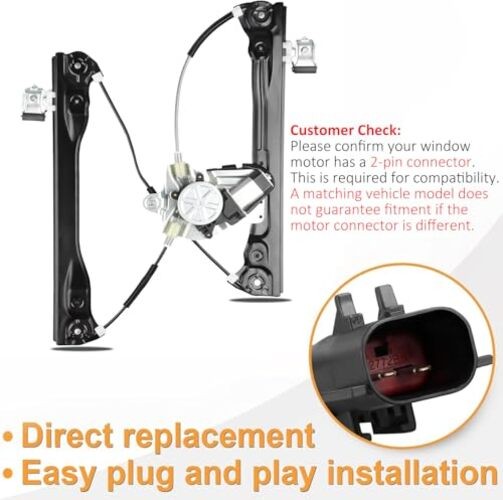 Power Window Regulator with (2-Pin Motor) Replacement Front Left Driver Side