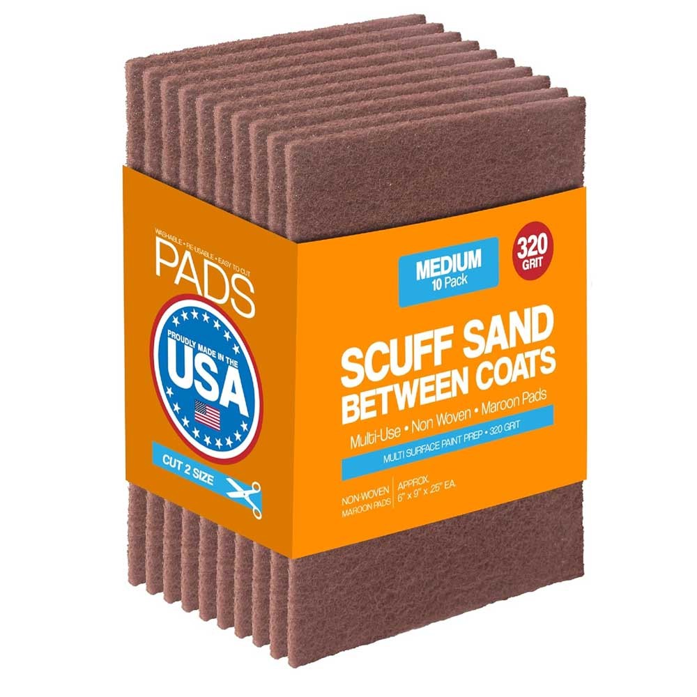 Peachtree Woodworking 21907 6" x 9" NON-WOVEN PAD ( MAROON) 10 PACK