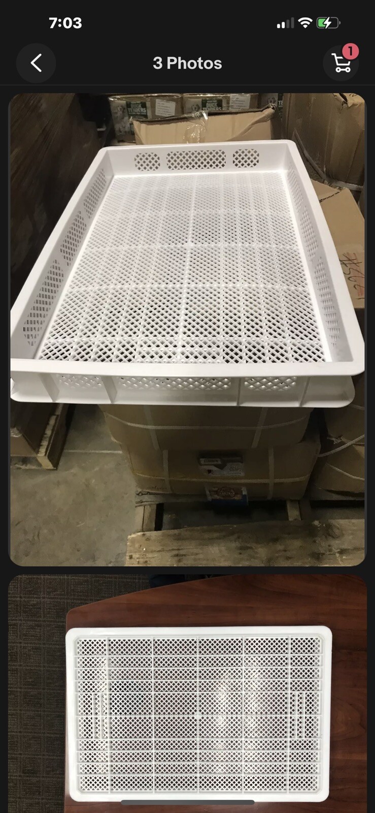 4 slightly Used  White Plastic Pasta, Perforated Stackable Drying Trays
