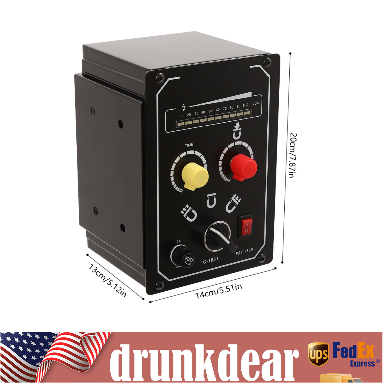 Electro Magnetic Chuck Controller 0-100V 5A DC Magnetic Force Adjustable 110V