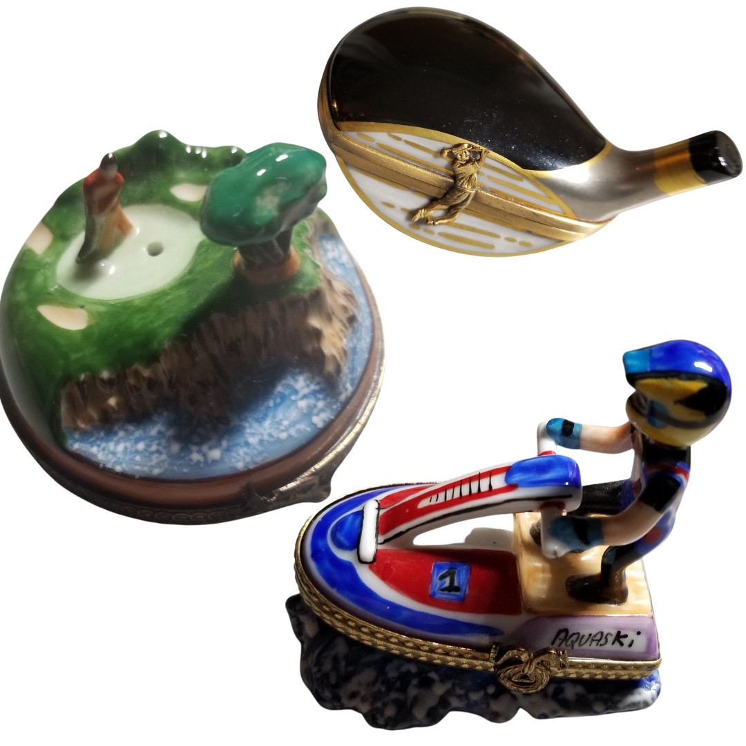 Rochard Limoges Golf & Sports Theme Rare Porcelain Hand Painted Collectables