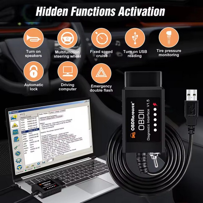 Professional OBD2 Scanner USB for Ford F150 F250 Mustang Mazda - HS CAN MS CAN