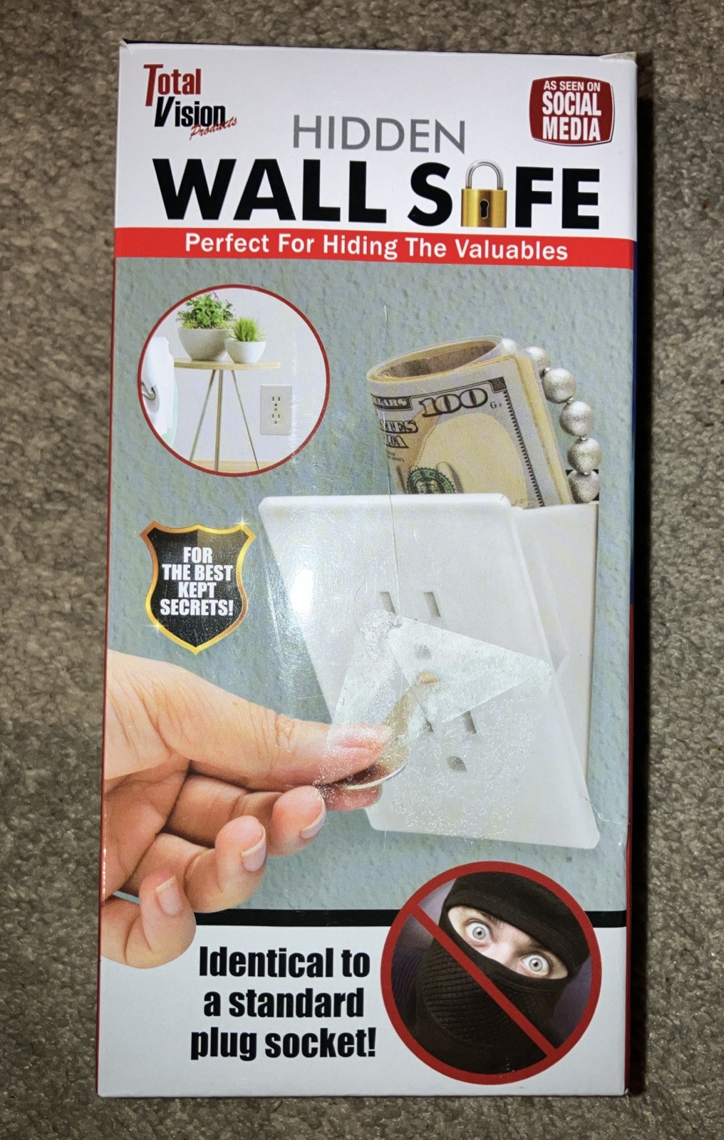 Hidden Wall Safe Outlet Discreet Storage for Valuables, Keys & Jewelry Safe Box