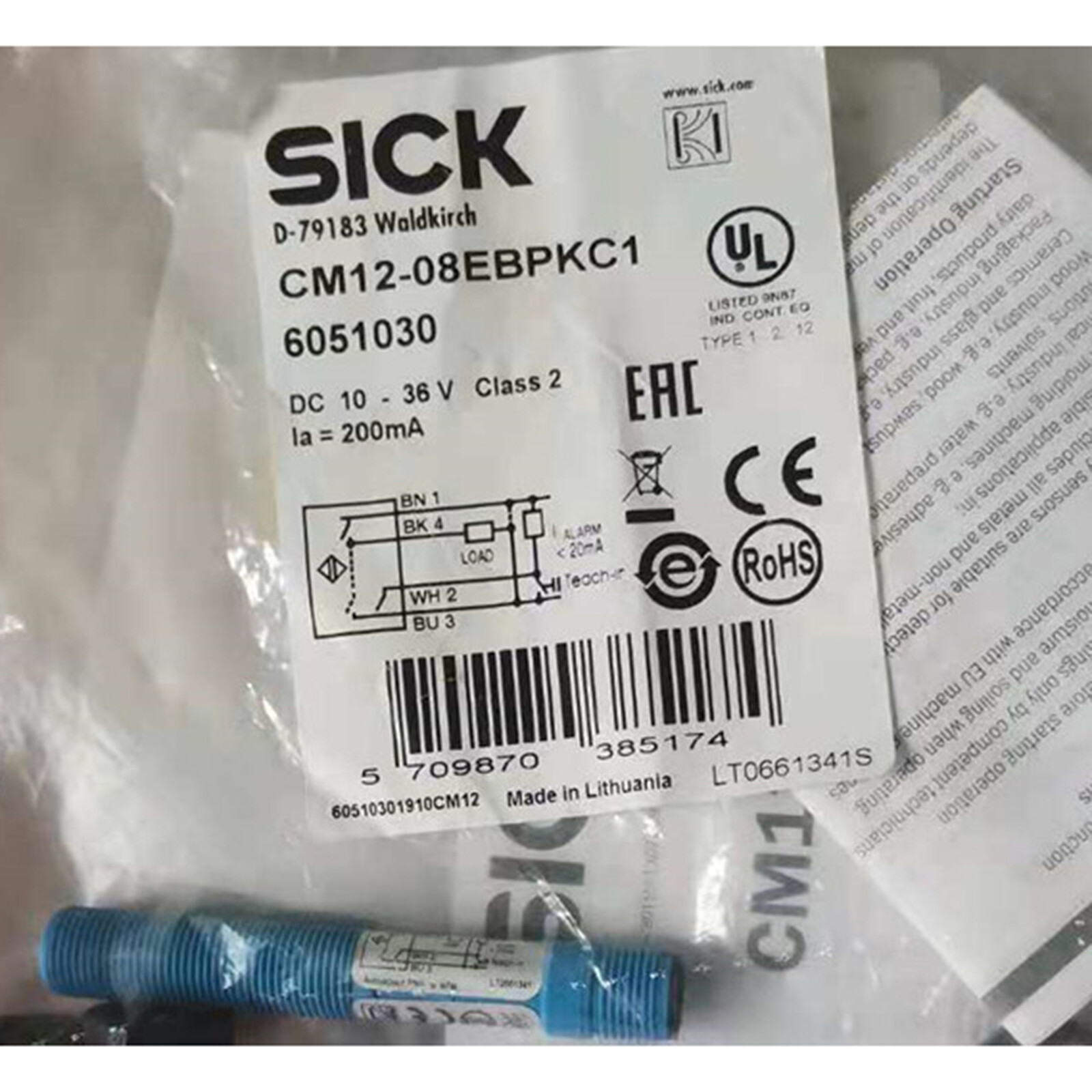New One SICK CM12-08EBP-KC1 Proximity Sensor CM1208EBPKC1 Free Shipping