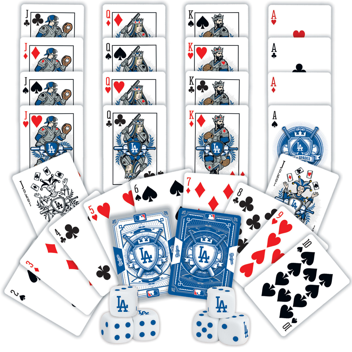 MasterPieces - Los Angeles Dodgers - MLB 2-Pack Playing Cards & Dice Set