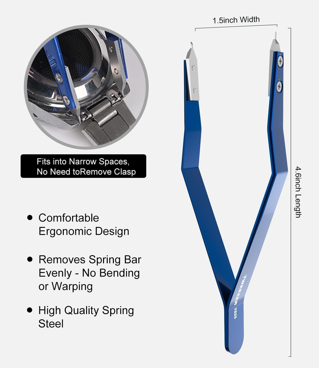 Watch Spring Bar Tool, 7825 Spring Bar Tweezers Lug Removal Fitting Tool Blue