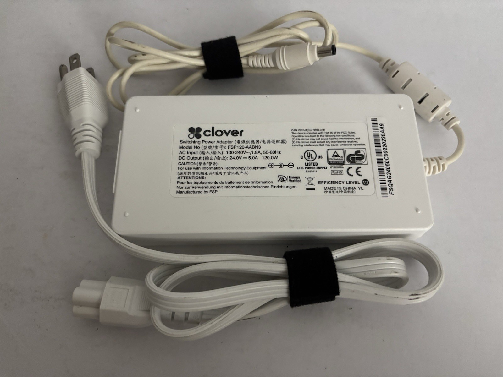 Genuine Clover Station Switching Power Adapter Power Supply FSP120-AABN3 TESTED