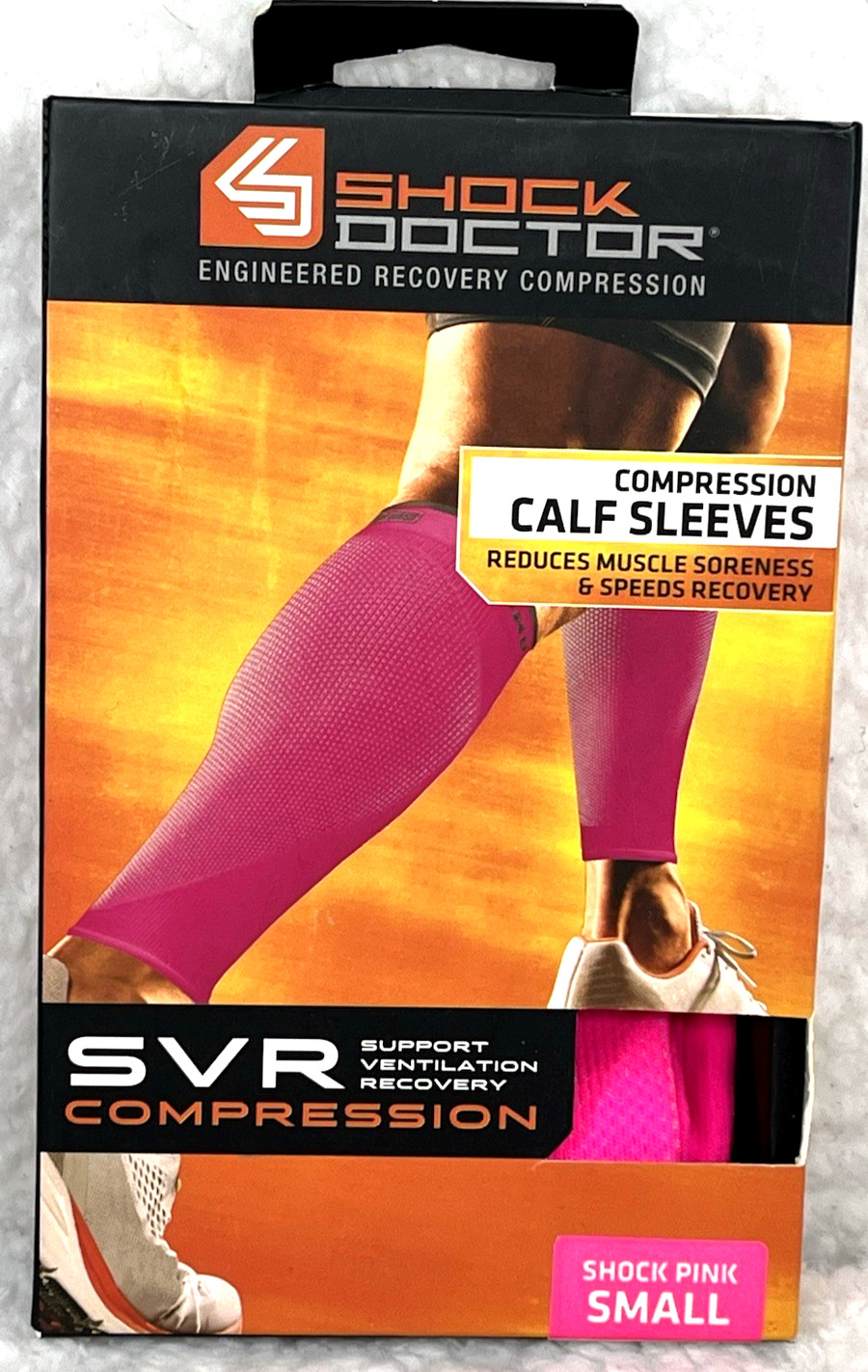 Shock Doctor Adult Calf Sleeves SZ Small Recovery Compression Ventilate Hot Pink
