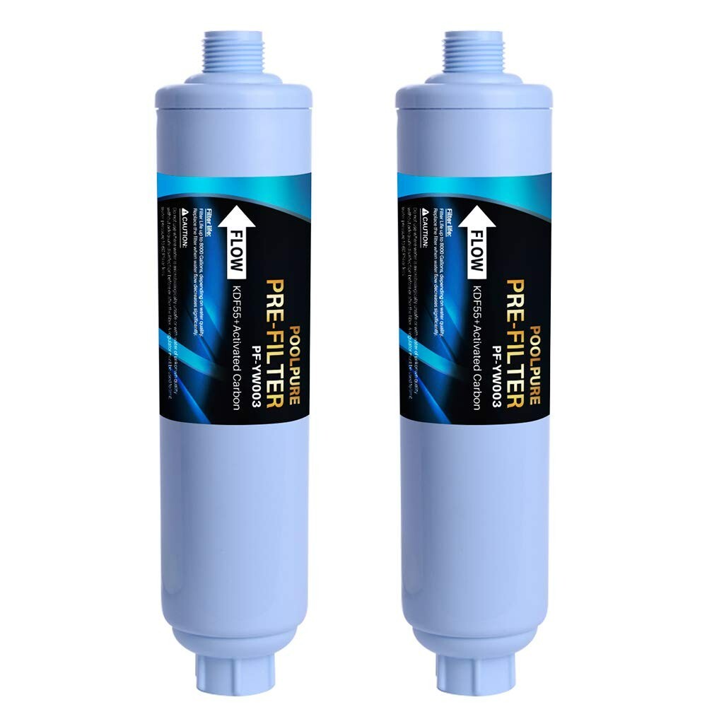 POOLPURE Garden Hose End Pre Filter for Pool, Hot Tub, Spa, Reduces Chlorine, 2P