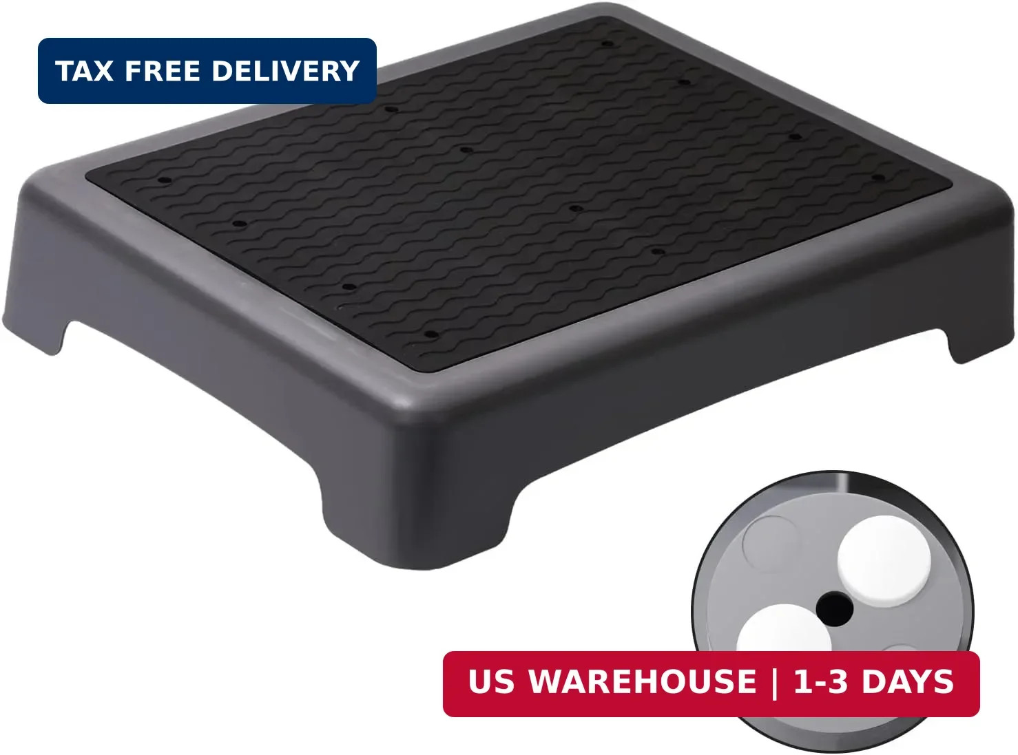 Fotree One Step Stool, Non-Slip Mobility Step Platform for Senior & Adults, Safe