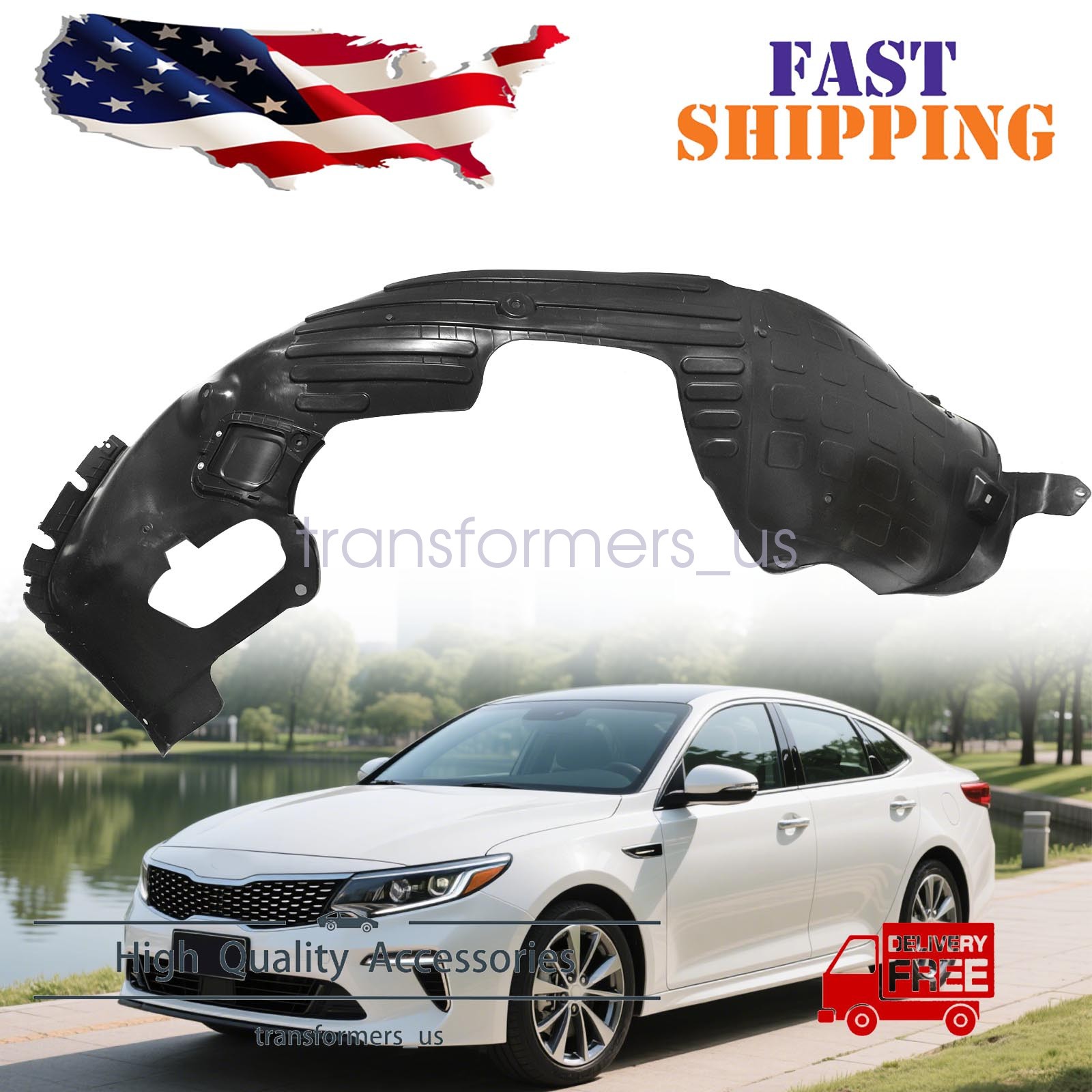 Fit 2019-20 Kia Optima Front Right Passenger Side Fender Liner Wheel Arch Cover