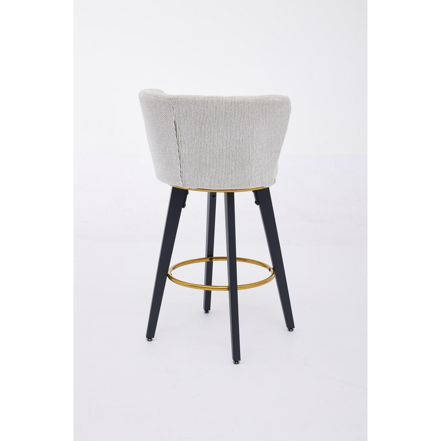 Ostweer Furniture Set Of 2 26 H 360 Swivel Upholstered Barstools - Beige
