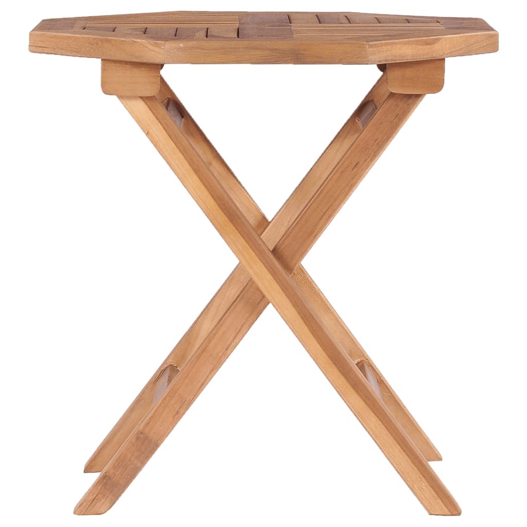 Solid Teak Wood Folding Garden Table 17.7" Outdoor Dining Multi Shapes vidaXL