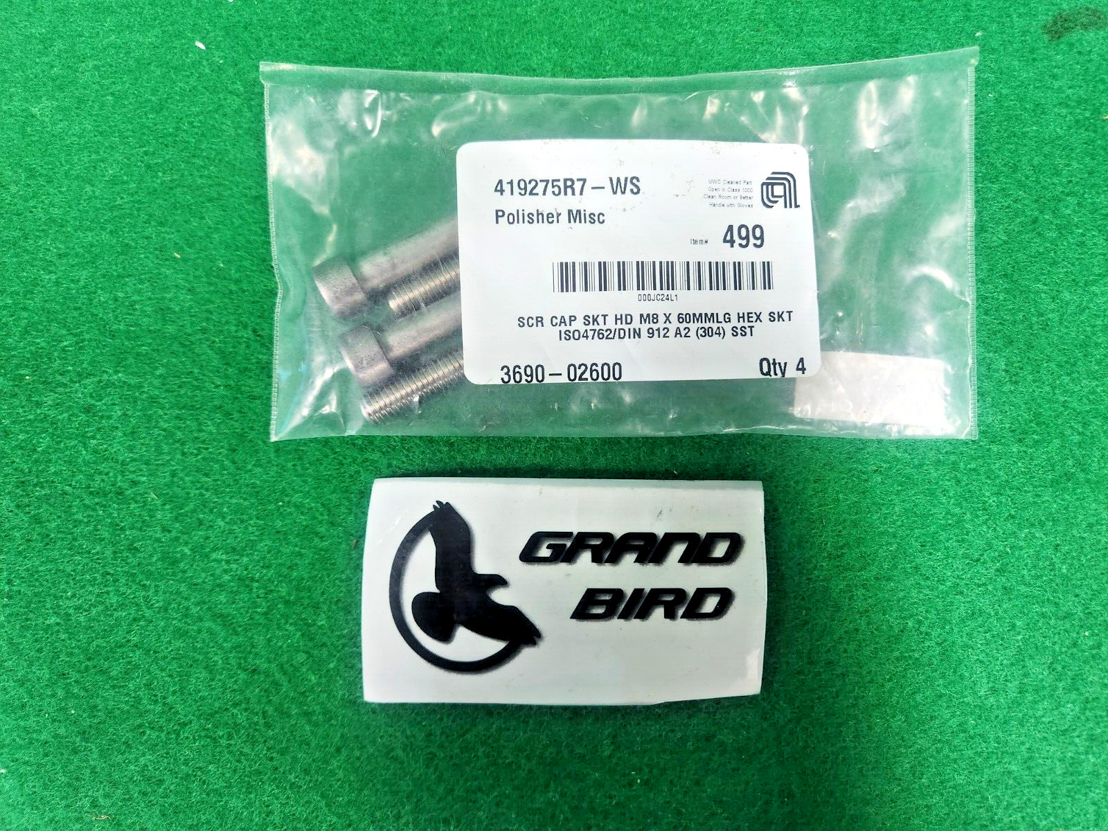 AMAT 3690-02600 SCR CAP SKT HD M8 X 60MMLG HEX SKT LOT OF 4, NEW