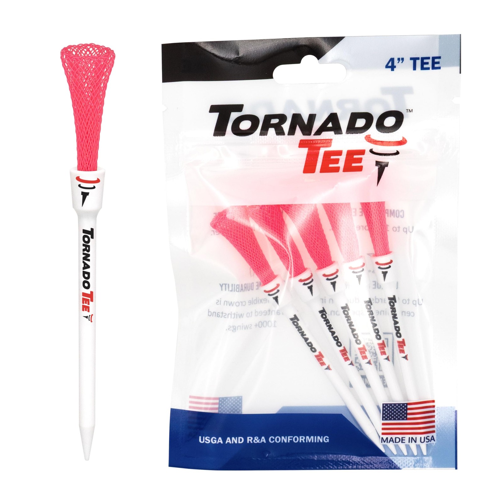 4" Long Drive High Performance Golf Tee (Neon Pink)