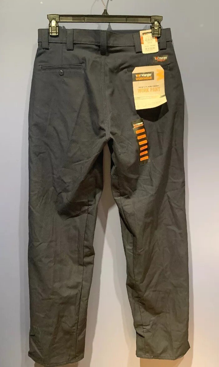 Mens 32 X 36 Work Pant, Navy, Wrangler Plain Front, NWT, Pockets $78