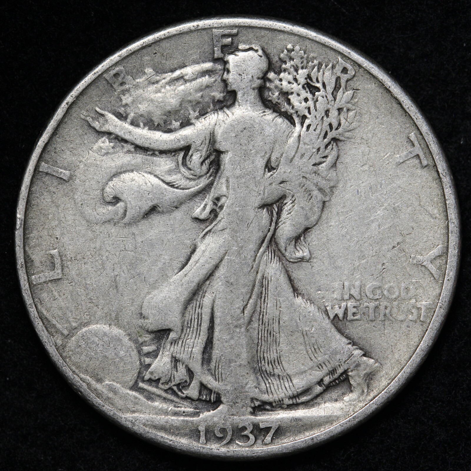 1937-D Walking Liberty Half Dollar Nice Circulated Condition