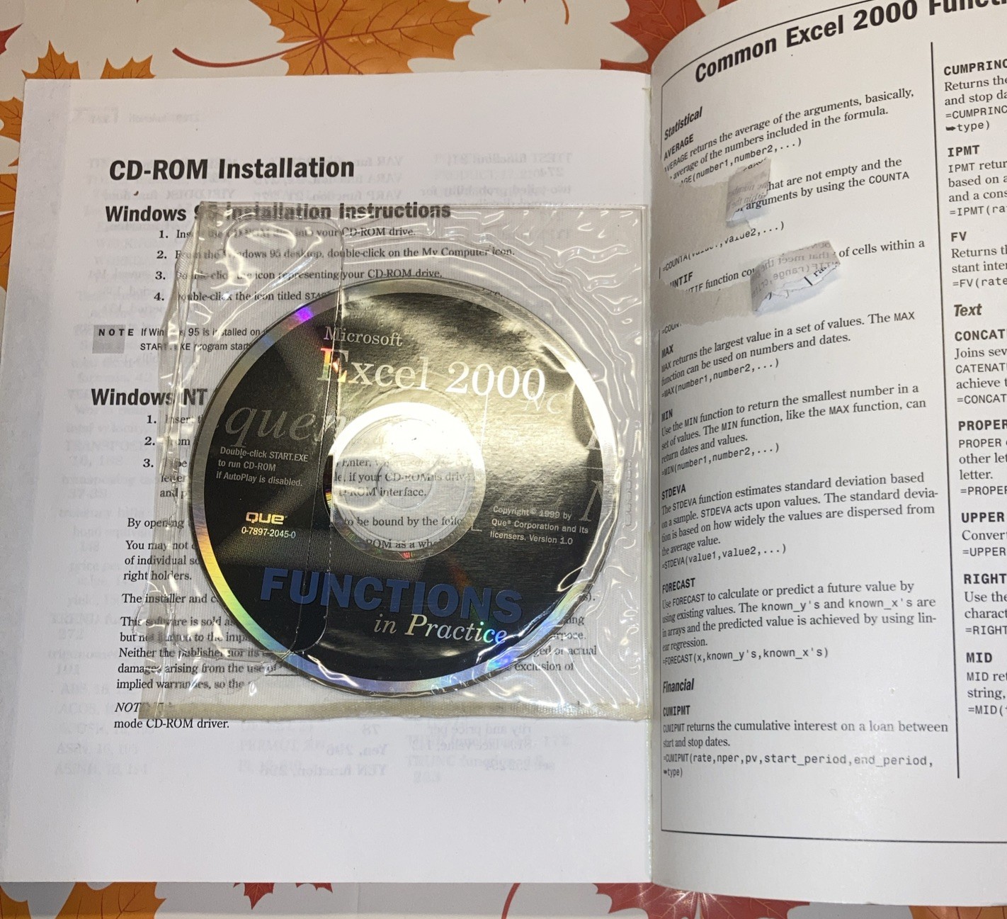 Microsoft Excel 2000 Functions In Practice With CD