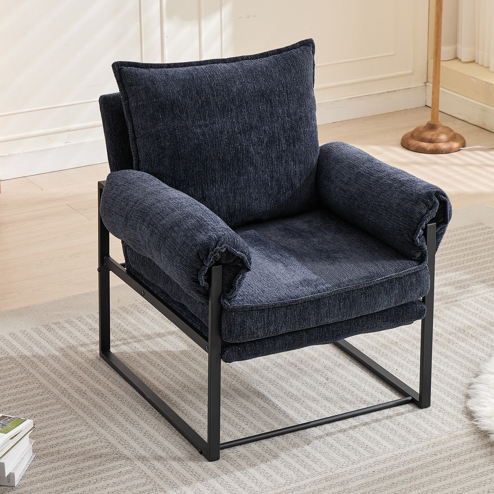 Adjustable Chenille Recliner Chair Modern Single Reclining Sofa for Living Room