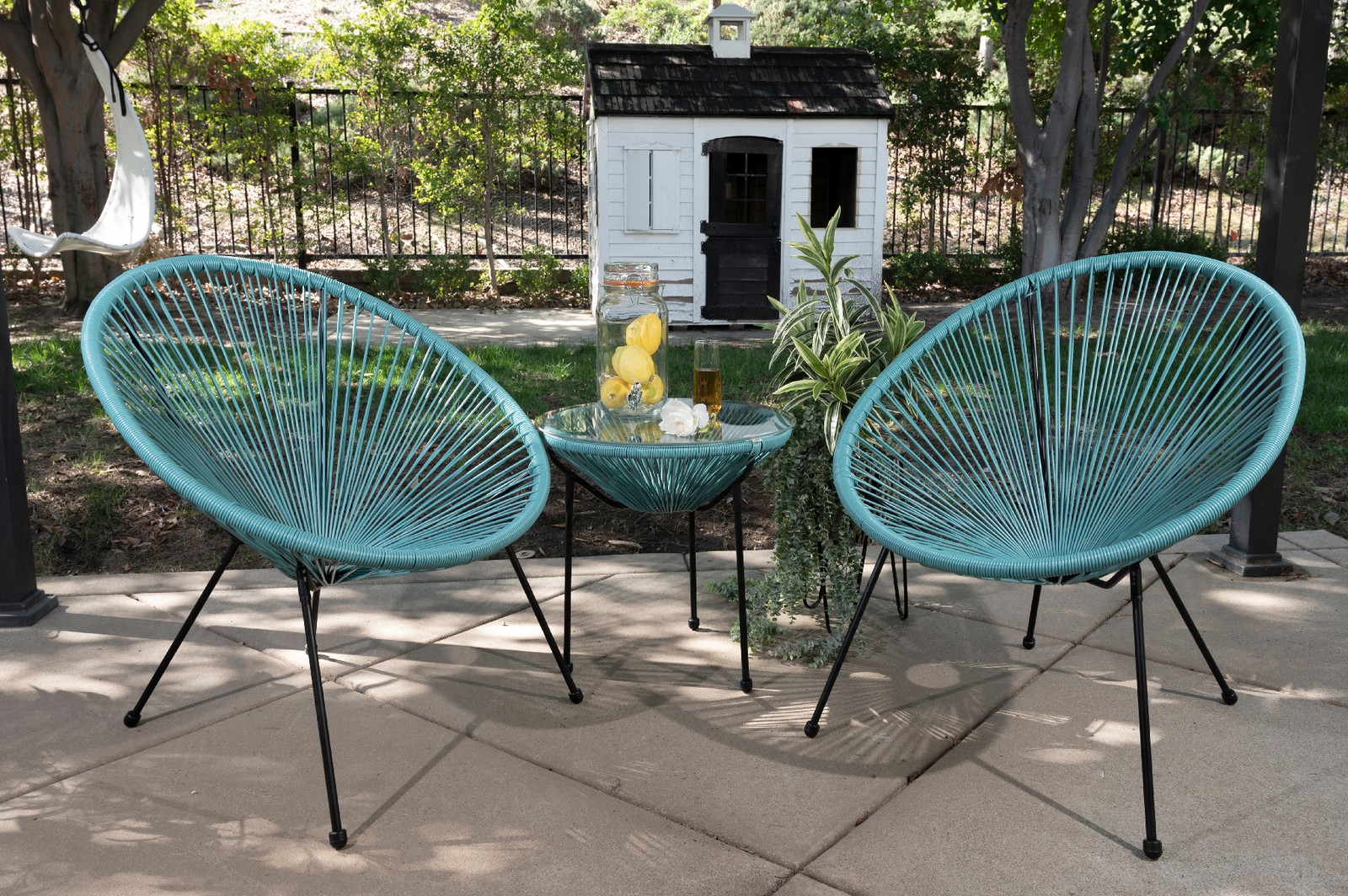 Barton 3PCS All-Weather Patio Acapulco Bistro Furniture Set Coffee Side Table