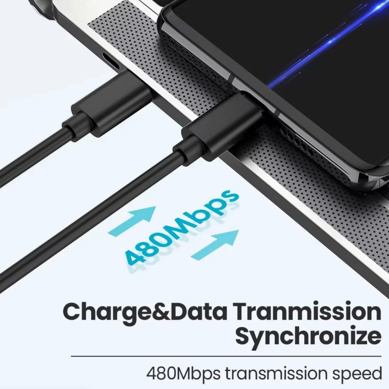 USB Type C to Micro 5V/2.4A Data & Sync Transfer OTG charging cable - Black Lot