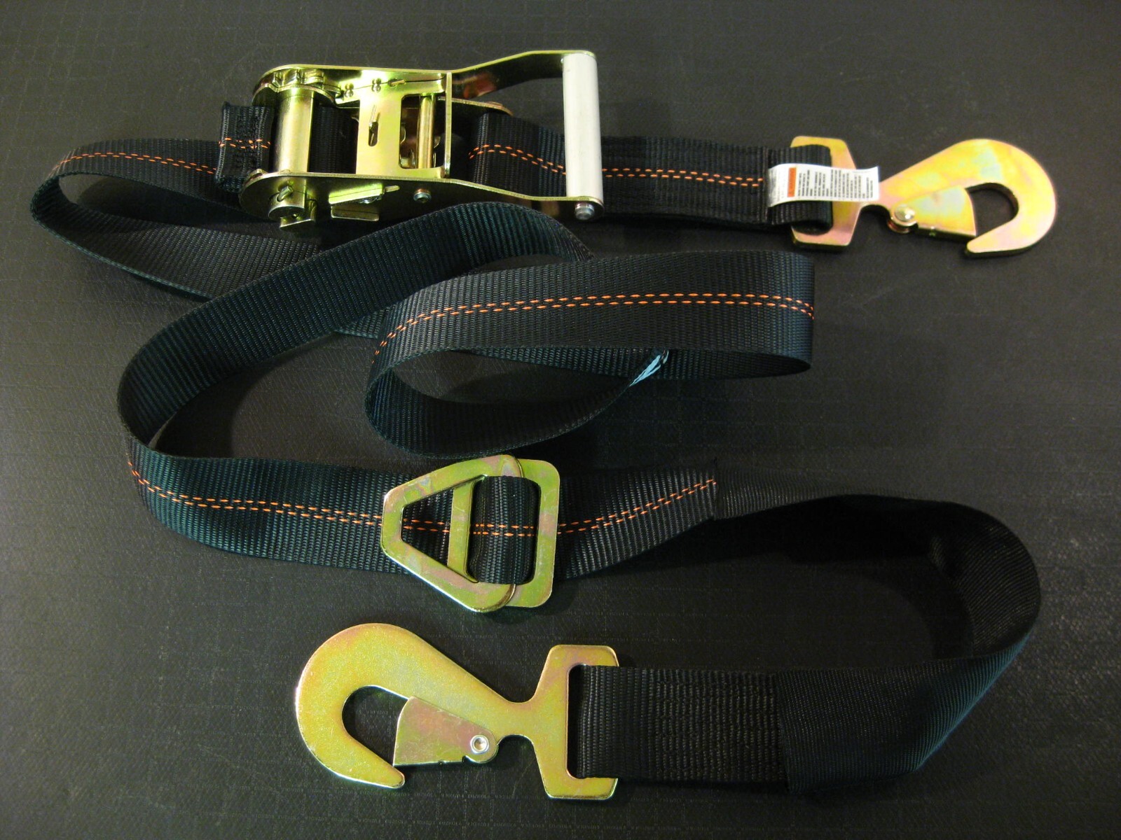 8 Axle Straps Race Car Trailer Car Hauler Tie Down Ratchet Strap Flatbed Tow BLK