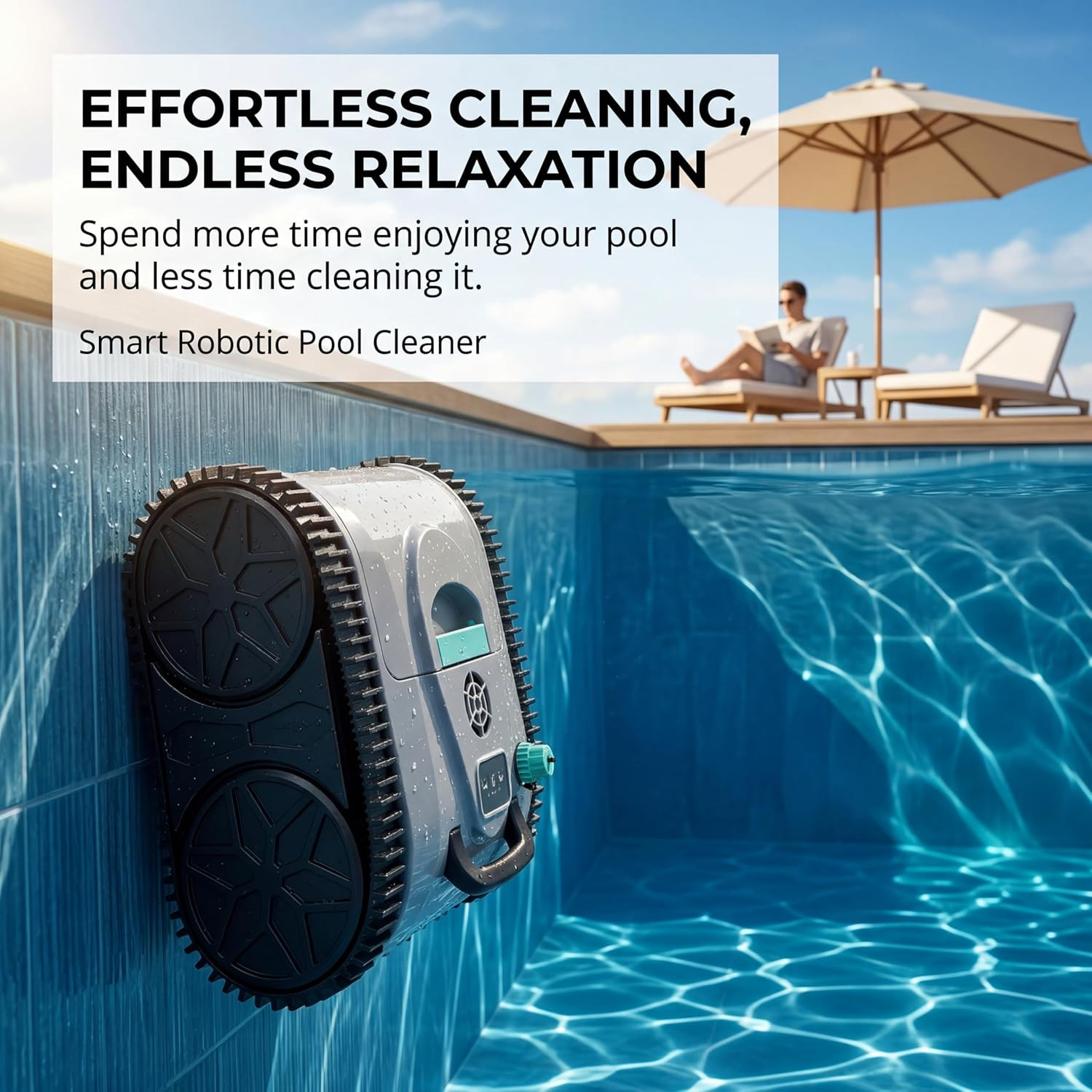 Automatic Cordless Pool Cleaner Robot for Inground & Above Ground Pools