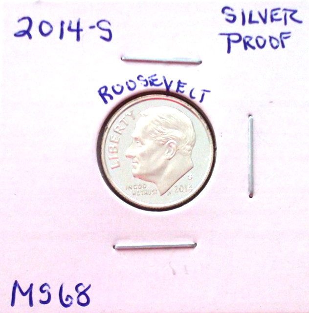 2014 SAN FRANCISCO 90% SILVER ROOSEVELT PROOF DIME IN HIGH END PROOF CONDITION
