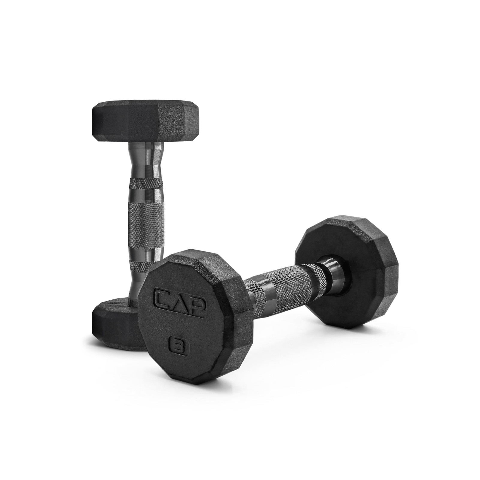 3 LB Coated 12Sided Dumbbell Pair with Black Handle for Strength Training