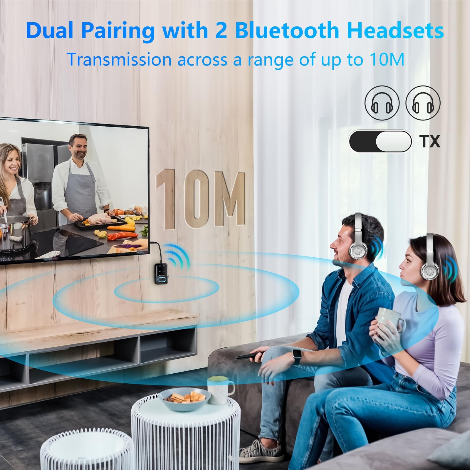 Bluetooth 5.3 Transmitter Adapter for Airplane 2-in-1 Wireless Bluetooth Audi...