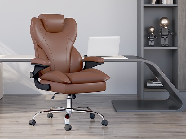 Ergonomic Leather Office Chair Ergonomic PU Leather Computer Desk Chair