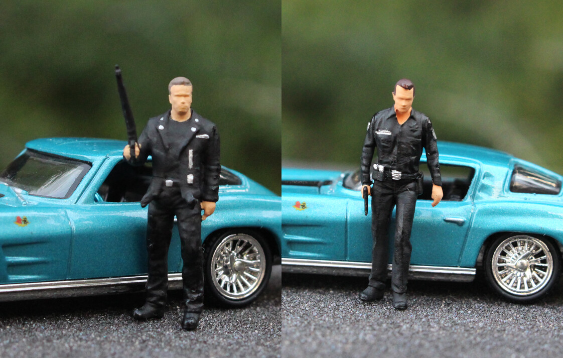 3D PRINT 1/64 T800 Termina SCIENCE FICTION MOVIE 1987 1:64 CAR street stand