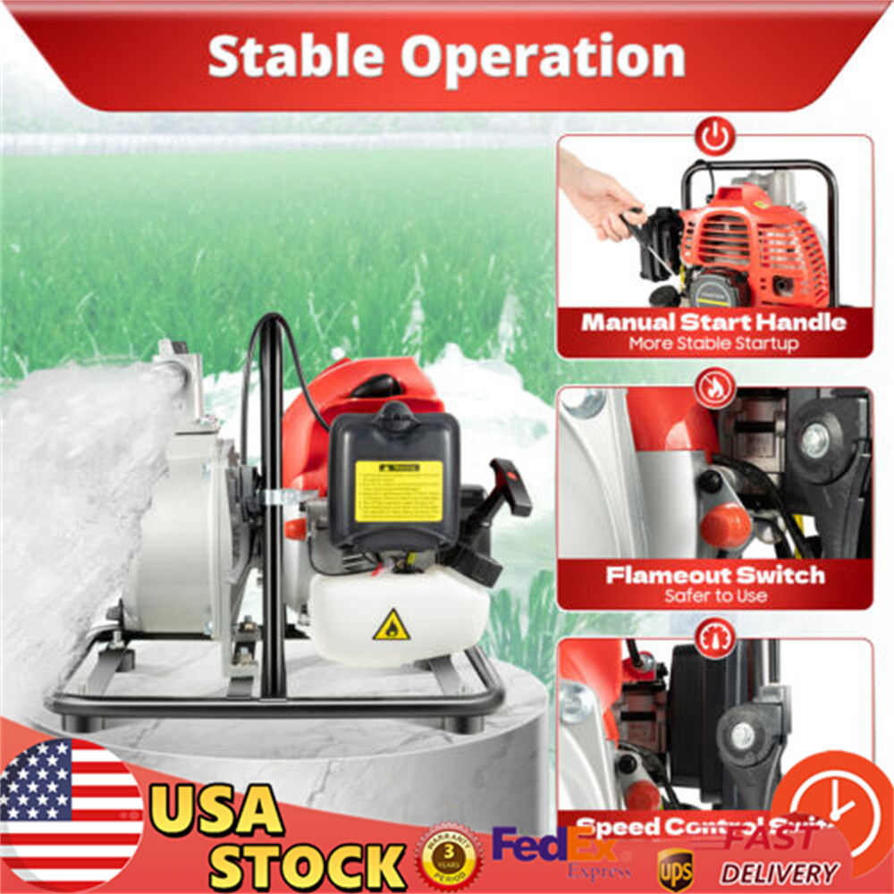 1 2 HP Gas Power High Flow Water Pump High Pressure Irrigation Transfer Pump