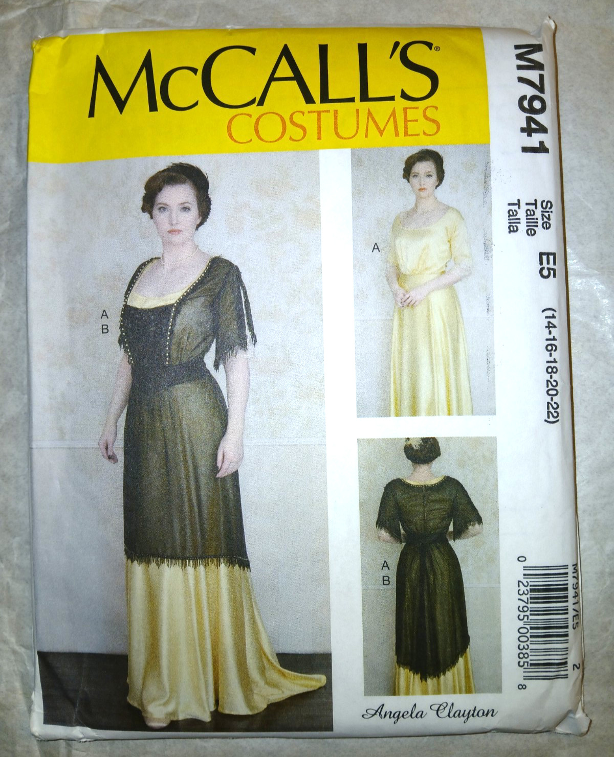 McCall's M7941 Costumes Size E5 14-22 UNCUT Women Period Dress c2019